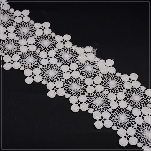 [D7266-WHITE] Shuttle Double Side Border Lace