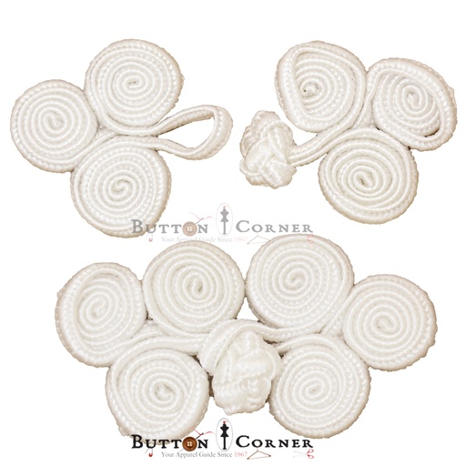 Three Flower Chinese Frog Button