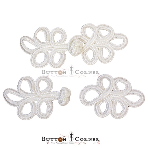 [HMB84 WHITE] Hand Made Chinese Frog Button