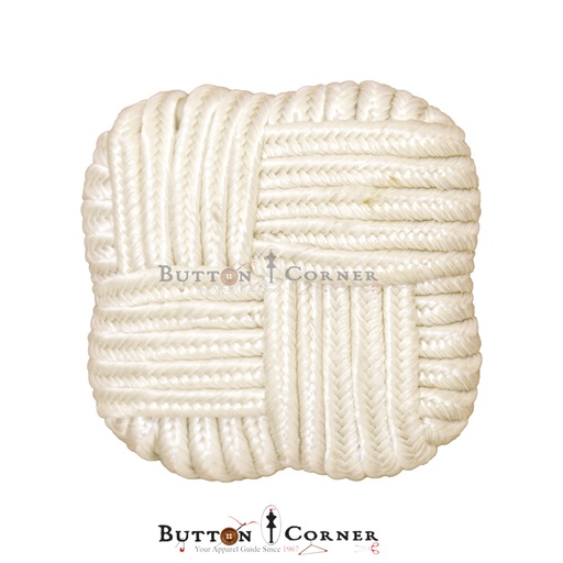 [HMB56 WHITE] Square Shape Chinese Frog Button