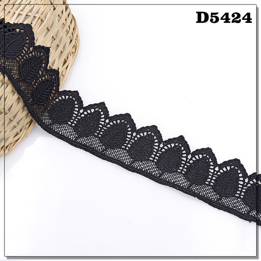 [D5424 BLACK] Shuttle One Side Border Lace