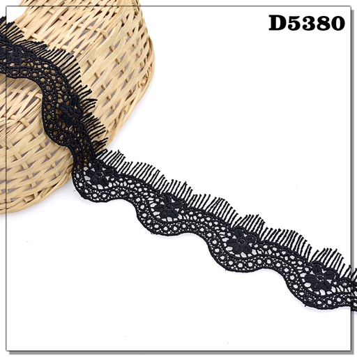 [D5380 BLACK] One Side Border Shuttle Lace