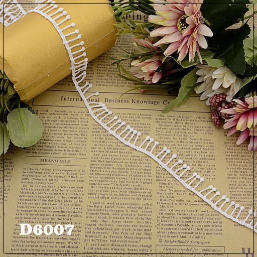 [D6007-WHITE] Shuttle One Side Border Lace