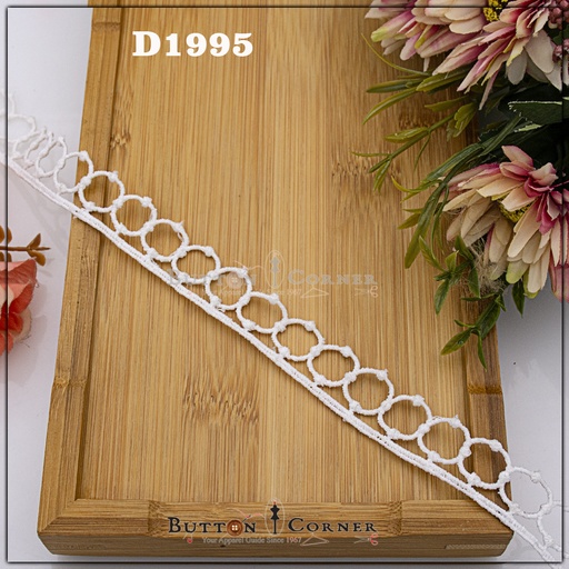 [D1995-WHITE] Shuttle One Side Border Lace
