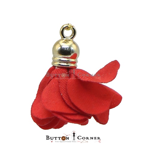 [BCF009 RED] Chiffon Flower Fabric Petal Tassel