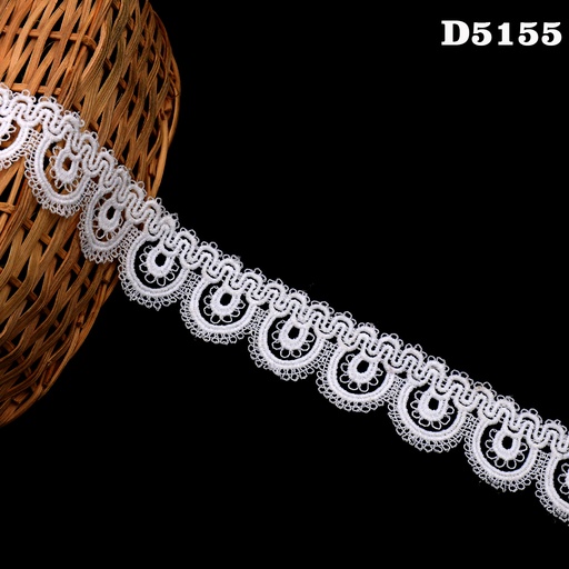 [D5155-WHITE] Shuttle One Side Border Lace