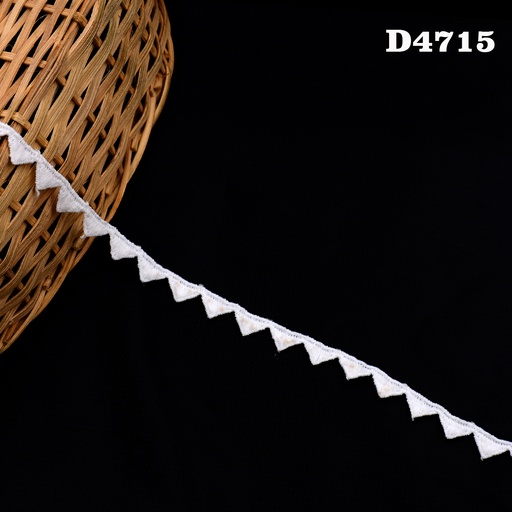 [D4715-WHITE] Shuttle One Side Border Lace