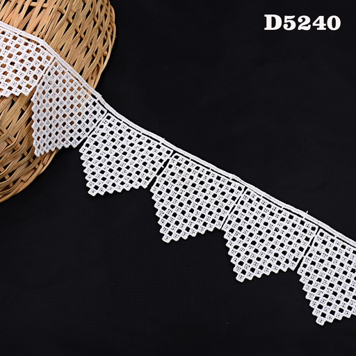 [D5240-WHITE] Shuttle One Side Border Lace