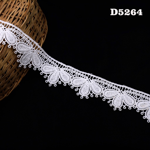 [D5264-WHITE] Shuttle One Side Border Lace