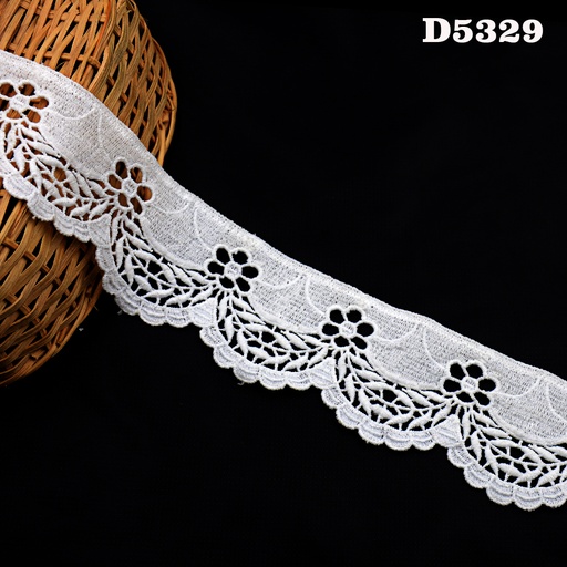 [D5329-WHITE] Shuttle One Side Border Lace