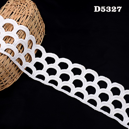 [D5327-WHITE] Shuttle One Side Border Lace