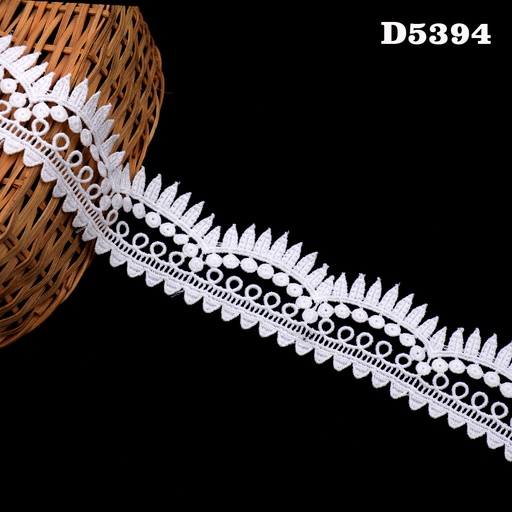 [D5394-WHITE] Shuttle One Side Border Lace