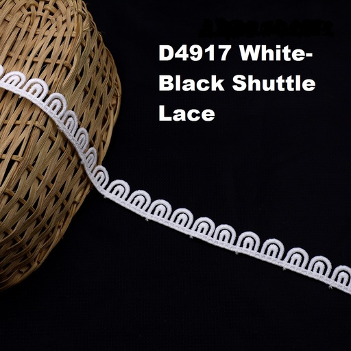 [D4917-WHITE] Shuttle One Side Border Lace