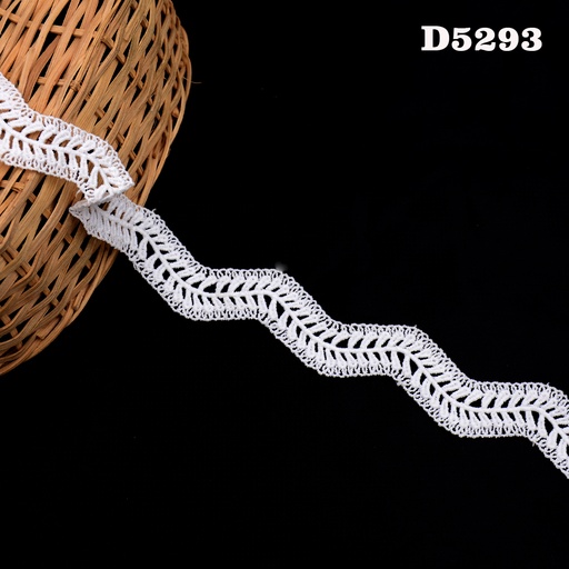 [D5293-WHITE] Shuttle Double Side Border Lace