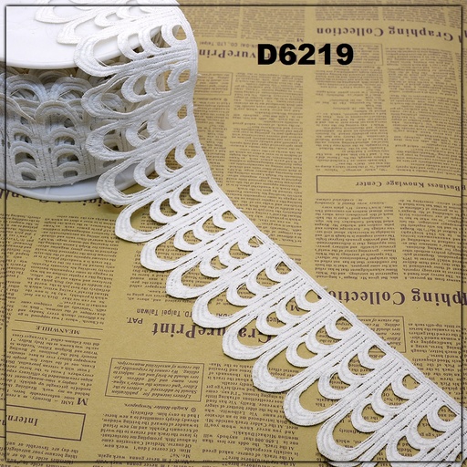 [D6219-WHITE] Shuttle One Side Border Lace