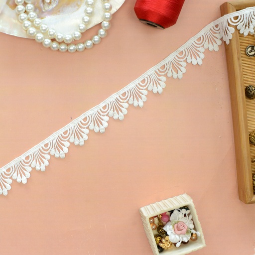 [D5379 WHITE] Shuttle One Side Border Lace