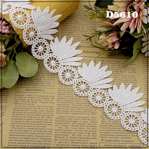 [D5610-WHITE] Shuttle One Side Border Lace