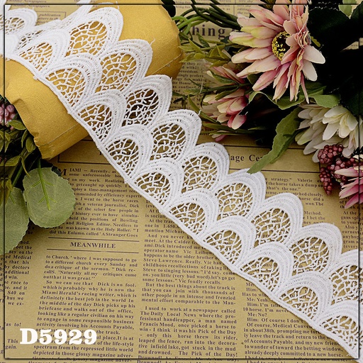 [D5929-WHITE] Shuttle One Side Border Lace