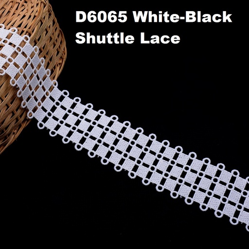 [D6065-WHITE] Shuttle Double Side Border Lace