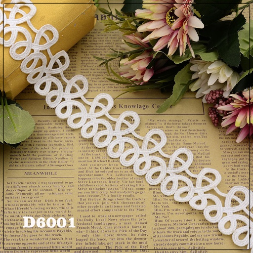 [D6001-WHITE] Shuttle Double Side Border Lace