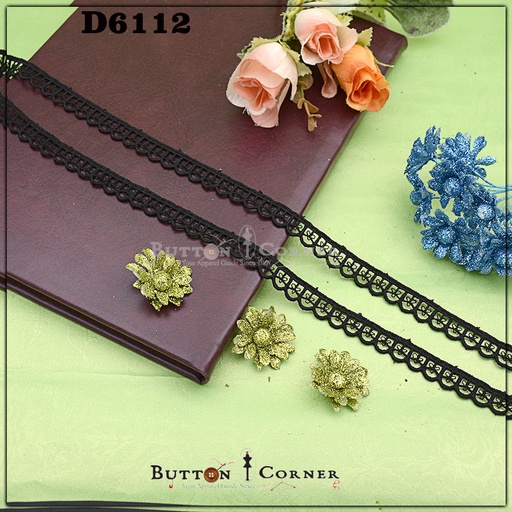 [D6112-BLACK] Shuttle One Side Border Lace