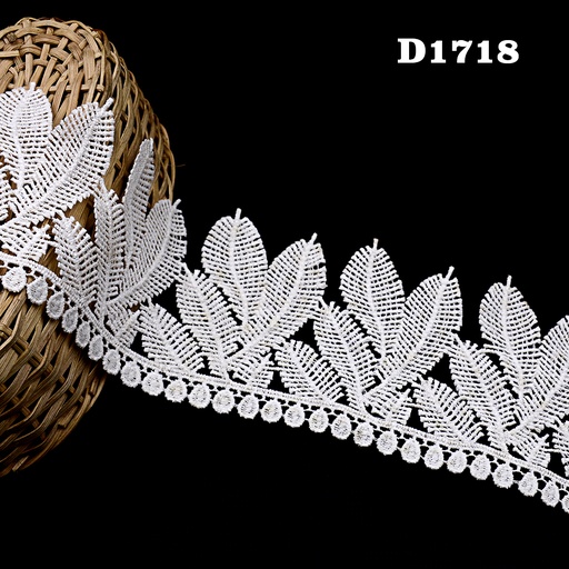 [D1718 WHITE] Shuttle One Side Border Lace
