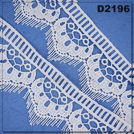 [D2196-WHITE] Shuttle One Side Border Lace