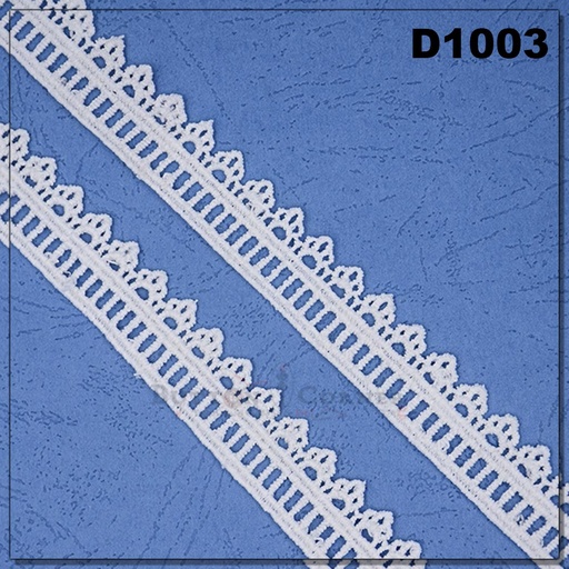[D1003-WHITE] Shuttle One Side Border Lace