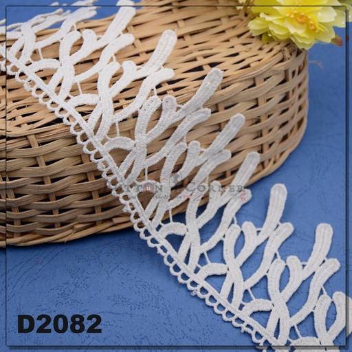 [D2082-WHITE] Shuttle One Side Border Lace