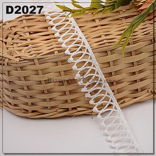 [D2027-WHITE] Shuttle One Side Border Lace