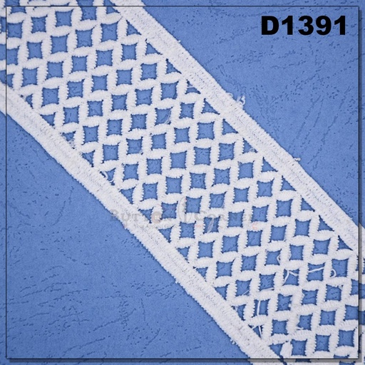 [D1391-WHITE] Shuttle Double Side Border Lace