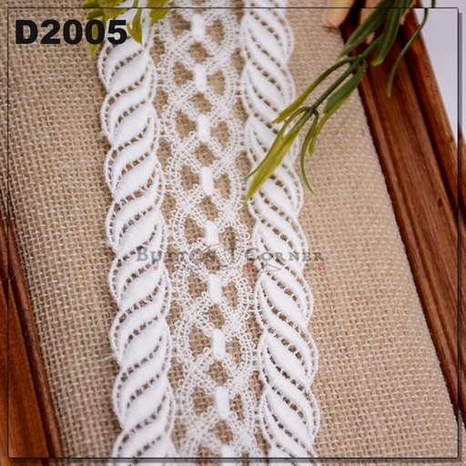 [D2005-WHITE] Shuttle Double Side Border Lace