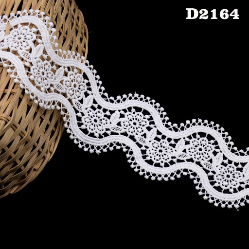 [D2164-WHITE] Shuttle Double Side Border Lace