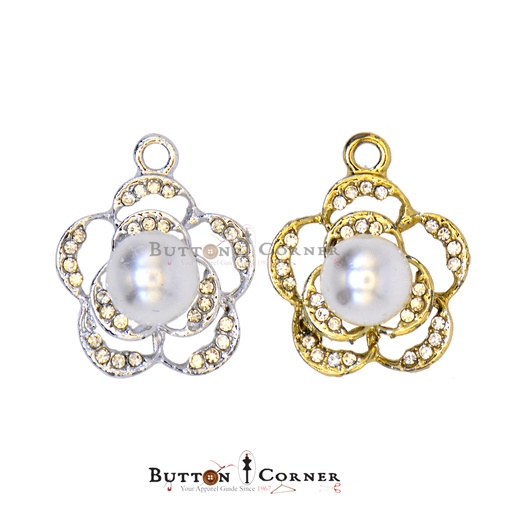 Flower Shape Pearl Fancy Button
