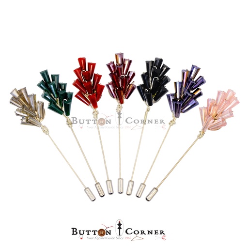 Covered Shape Crystals Lapel Pin