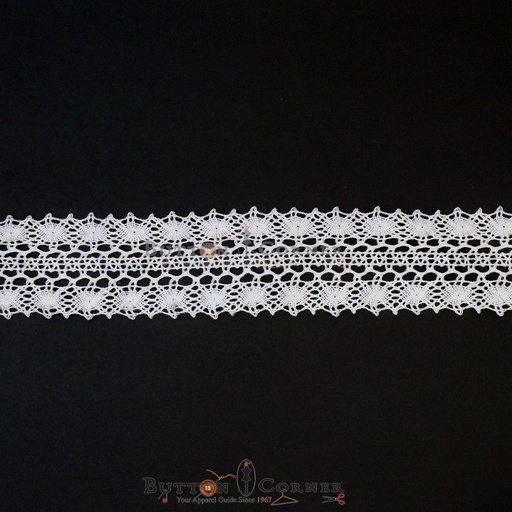 [LSL-5959 WHITE] Double Side Border Crochet Lace
