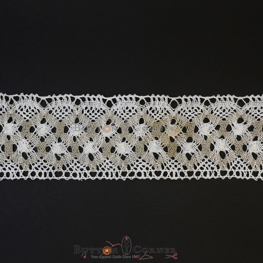 [CRL210 BEIGE WHITE] Double Side Border Crochet Lace
