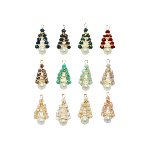 Pearl Crystals Copper Wire Wrapped Hanging