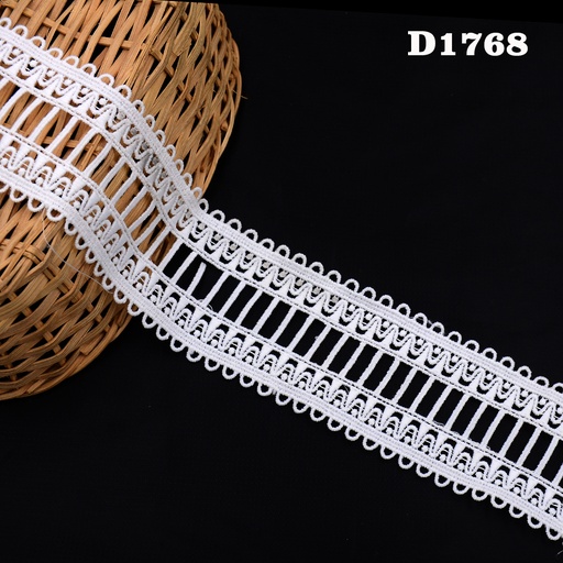 [D1768-WHITE] Shuttle Joined Lace