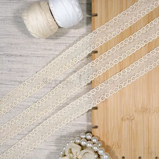 [CRL224 BEIGE] Double Side Border Crochet Lace