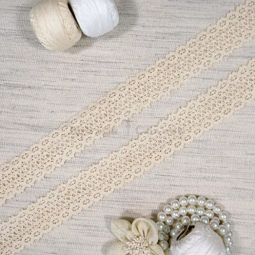 [CRL226 BEIGE] One Side Border Crochet Lace