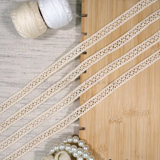 [CRL236 BEIGE] Double Side Border Crochet Lace