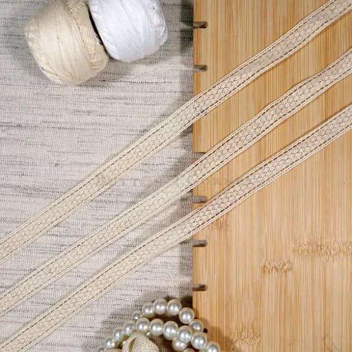 [CRL239 BEIGE] Double Side Border Crochet Lace