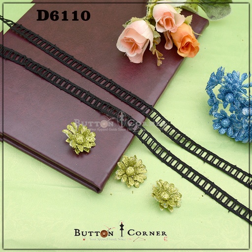 [D6110 BLACK] Ladder Design Shuttle Lace