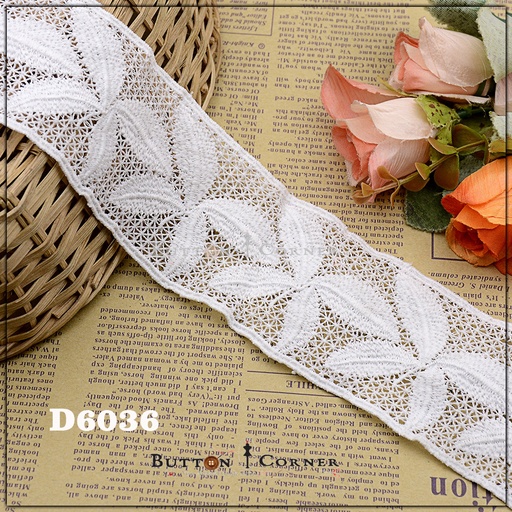 [D6036-WHITE] Shuttle Joined Lace