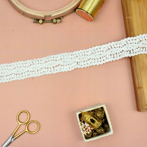 [CRL251 WHITE] Double Side Border Crochet Lace