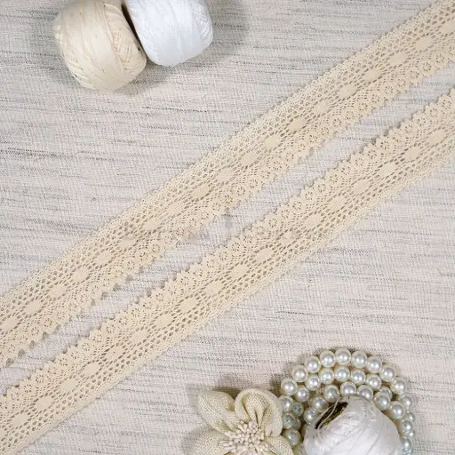 [CRL258 CREAM] One Side Border Crochet Lace