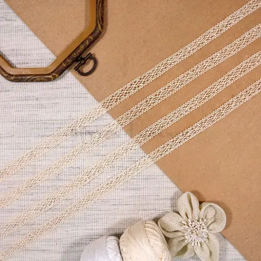 [CRL264 CREAM] Double Side Border Crochet Lace