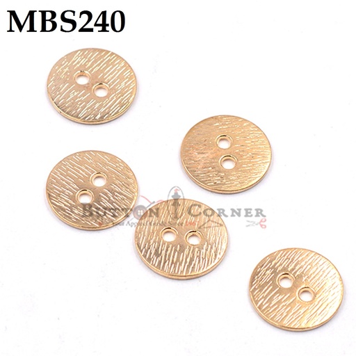 [MBS240 GOLD OIL] Round Shape 2 Hole Metal Button
