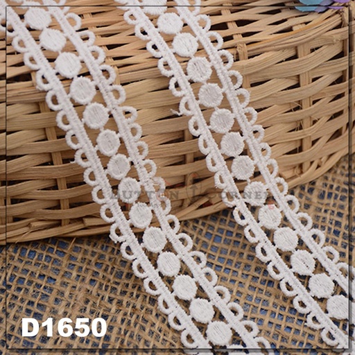 [D1650-WHITE] Shuttle Joined Lace